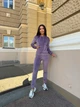 Спортивний велюровий костюм лілового кольору 37608 50/52 - зображення 3