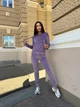 Спортивний велюровий костюм лілового кольору 37608 50/52 - зображення 5