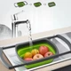 Складаний силіконовий друшлаг для миття овочів та фруктів Benson BN-091 39*26*12 см з ручками - зображення 4