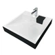 Умивальник на пральну машину без переливу Adamant Washer New Black-White Glossy штучний камінь 59,5 см - зображення 1