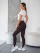 Женские лосины со штрипкой утягивающие леггинсы весна-літо TMV Nylon Fit Коричневые M - изображение 9