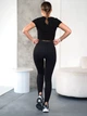 Жіночі лосини зі штрипкою легінси утягуючі весна-літо TMV Nylon Fit Чорний S - зображення 5