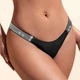 Трусики жіночі стрінги з широкою блискучою резинкою Honey Fashion Accessories L/XL чорний (2-109) - изображение 2