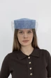 Шляпа таблетка с вуалью коттоновая D.Hats цвет голубой - изображение 1