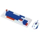 Игровой комплект T-Wolf TF610 RGB – клавиатура + мышка / 1200-3600DPI / (Eng/Ua/Ru) Сине-белый - изображение 1