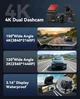 SIXWIN відеореєстратор автомобільний 4K + 2K 1080p, 2 камери, WLAN, GPS, ADAS, нічне бачення, 24H паркування - изображение 7