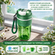 Кружка для кави та чаю з собою 550 мл KANGZYUAN, стакан для води з тритану з кришкою, зелена - зображення 2