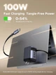 Зарядное устройство Ugreen X606 Nexode GaN 100W Fast Charger с выдвижным USB-C кабелем и 3 портами для быстрой зарядки ноутбука, MacBook Pro/Air/Neo, iPhone 17/16, Galaxy S26, Pixel, iPad, MatePad, дрона DJI 2C1A Black (65586) - изображение 7