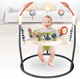 Детский игровой центр Gemei Jumperoo с подсветкой, звуком и вращением 360°, регулировка высоты, бежевый - изображение 9