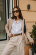 Жіночі широкі кашемірові брюки з високою талією Basic Seventeen L-XL Капучино (2000000178325) - зображення 6