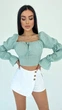 Топ жіночий Podolyanka з рукавами жатка м'ятний One Size (Арт. 5673) - изображение 2