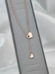 Серебряное колье 925 пробы в позолоте с галстуком с сердечками (ЛПЧ-706п) - изображение 1