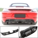 Дифузор заднього бампера V1 (2016-2019, Карбон) для Porsche Boxster/Cayman 982 (718) 2016- рр - зображення 1