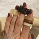 Кольца женские комплект 5 единиц jeweston коричнево-бежевые цвета - изображение 1