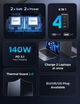 Зарядний пристрій UGREEN X764 200W GaN Fast Charger - зображення 3