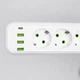 Сетевой фильтр удлинитель 5 метров на 4 розетки 3 USB 1 Type-C и кнопкой отключения переноска с заземлением и защитой от перегрузки для дома офиса зарядки бытовой техники телефона гаджетов Белый - изображение 3