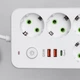 Мережевий фільтр подовжувач 5 метрів на 4 розетки 2 USB 1 Type-C та кнопкою відключення переноска із заземленням та захистом від перевантаження для дому офісу побутової техніки зарядки телефону гаджетів Білий - зображення 4