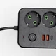Сетевой фильтр удлинитель 5 метров удлинитель на 4 розетки 2 USB 1 Type-C и кнопкой отключения переноска с заземлением и защитой от перегрузки для дома офиса бытовой техники зарядки телефона гаджетов Черный - изображение 4