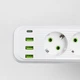 Мережевий фільтр подовжувач 5 метрів на 3 розетки 3 USB 1 Type-C та кнопкою відключення переноска із заземленням та захистом від перевантаження для дому офісу побутової техніки зарядки телефону гаджетів Білий - зображення 3