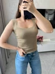 Жіночий базовий топ з полікотону бежевий ONE SIZE ST1147 - изображение 1