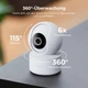 IMILAB C22 внутрішня WiFi камера безпеки 2.5K FHD 360°, нічне бачення, двосторонній звук, біла - изображение 7