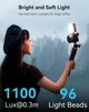 Міні LED світло SMALLRIG P96 3286B: 96 діодів, 2700–6500K, CRI95+, акум 2200mAh, cold shoe - изображение 3