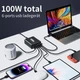 Зарядний пристрій USB-C 100W, 6-портовий швидкий адаптер для смартфонів і планшетів - изображение 5