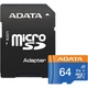 Карта памяти ADATA MicroSDXC Premier 64Gb Class 10 UHS-1 A2 + SD адаптер (AUSDX64GUICL10A1-RA1) [162345] - изображение 1