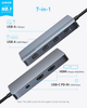 USB-хаб Anker USB-C Hub - 7-in-1 - PD in 100W, 2xHDMI, 4xUSB-A Black (A83740A2) - зображення 2