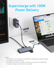 USB-хаб Anker USB-C Hub - 7-in-1 - PD in 100W, 2xHDMI, 4xUSB-A Black (A83740A2) - зображення 4