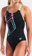 Купальник слитный для женщин Arena GRAPHIC SWIMSUIT SWIM PRO L черный, голубой, розовый Женщины 40 - изображение 3