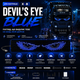 LED-матриця DEVIL'S EYE BLUE XL8 — глибока синя світлодіодна панель на лобове скло фури, вантажівки, трака, - зображення 1