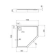 Душовий піддон Qtap Diamond 301112 100x100x12 см + сифон - зображення 2