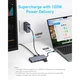 Концентратор USB-C 7-in-1 1xUSB-C PD100W + 2xHDMI + 4xUSB-A black Anker (A83740A2) - зображення 3