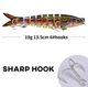 Воблер составной свимбейт ANFS Swimbait Minnow 13.5 см 19 г тонущий 10# - изображение 3