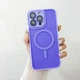 Чехол TPU PC Magnetic Matte для iPhone 13 Pro Max с MagSafe защита камеры фиолетовый - зображення 4