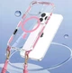 Чехол TPU+PC LanyardCase с MagSafe для iPhone 15 защитный розовый с удобной лямкой - зображення 6