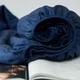 Простынь на резинке Moon&Star Navy Blue Сатин Premium 80х190х20 см (MS-850003921) - изображение 4