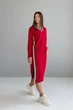 Жіноча сукня міді з лампасами та довгим рукавом Nenka XL Червоний (nenka3520-XL) - изображение 2