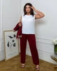 Женский костюм тройка стильный бордовый 52-54 р844.4445 - изображение 3
