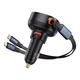 Автомобільний зарядний пристрій Baseus Enjoyment Pro Car Charger USB + Retractable C & iP Cable 60 W C00057802111-02 Black - зображення 3