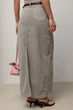 Довга котонова спідниця з розрізом Lurex Сірий XL (1957) - зображення 2