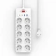 Сетевой удлинитель WIWU Wi-S008 14в1 GaN 3680W 10xAC + 2xUSB-A + 2xUSB-C PD20W кабель 2м White (6977703656268) - изображение 1
