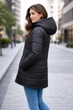 ЖІноча зимова куртка Steve Madden, з пухом, з капюшоном, чорного кольору, стьобана, розмір S(ola1385h) - изображение 2