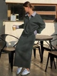 Костюм (свитшот, юбка) Shein sz2409120254775301 M серый (100007500) - изображение 3