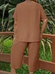 Комплект (блуза + штани) Shein sz2404290514309341 0XL коричневий (100008306) - зображення 2