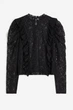 Мереживна блуза H&M 1194660001c61 XXS чорна (100009308) - зображення 4