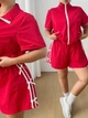 Спортивний костюм (кофта + шорти) Shein sz2501081498019673 4XL червоний (100007884) - зображення 2