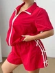 Спортивний костюм (кофта + шорти) Shein sz2501081498019673 4XL червоний (100007884) - зображення 4