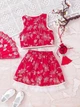 Костюм (юбка, топ) Shein sa2311291510434844 86 см красный (100007432) - изображение 2